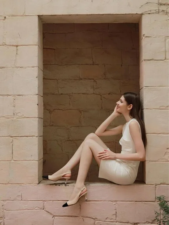 Women’s Slingback Kitten Heels Pointed Toe Pumps 2.5 Party Wedding Dress Shoes - Picture 6 of 6